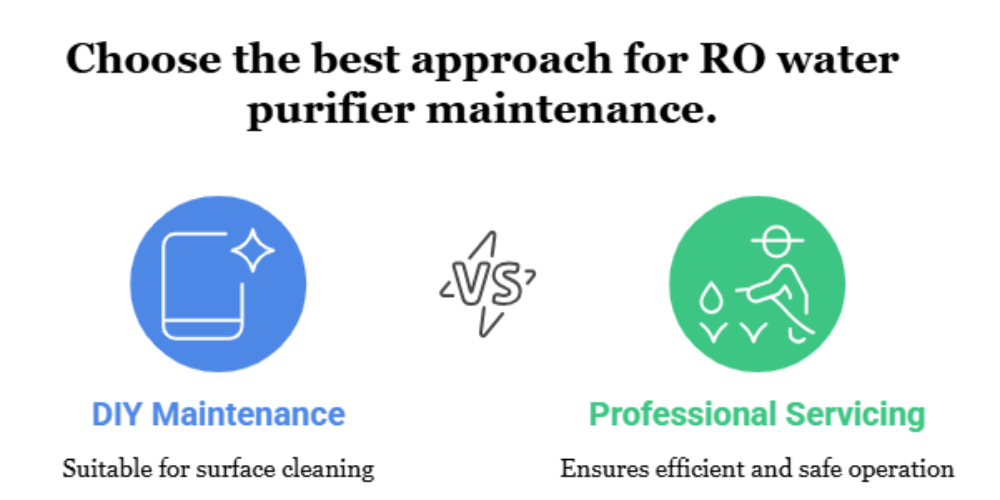 Technician performing professional RO water purifier servicing and TDS testing in Dhaka
